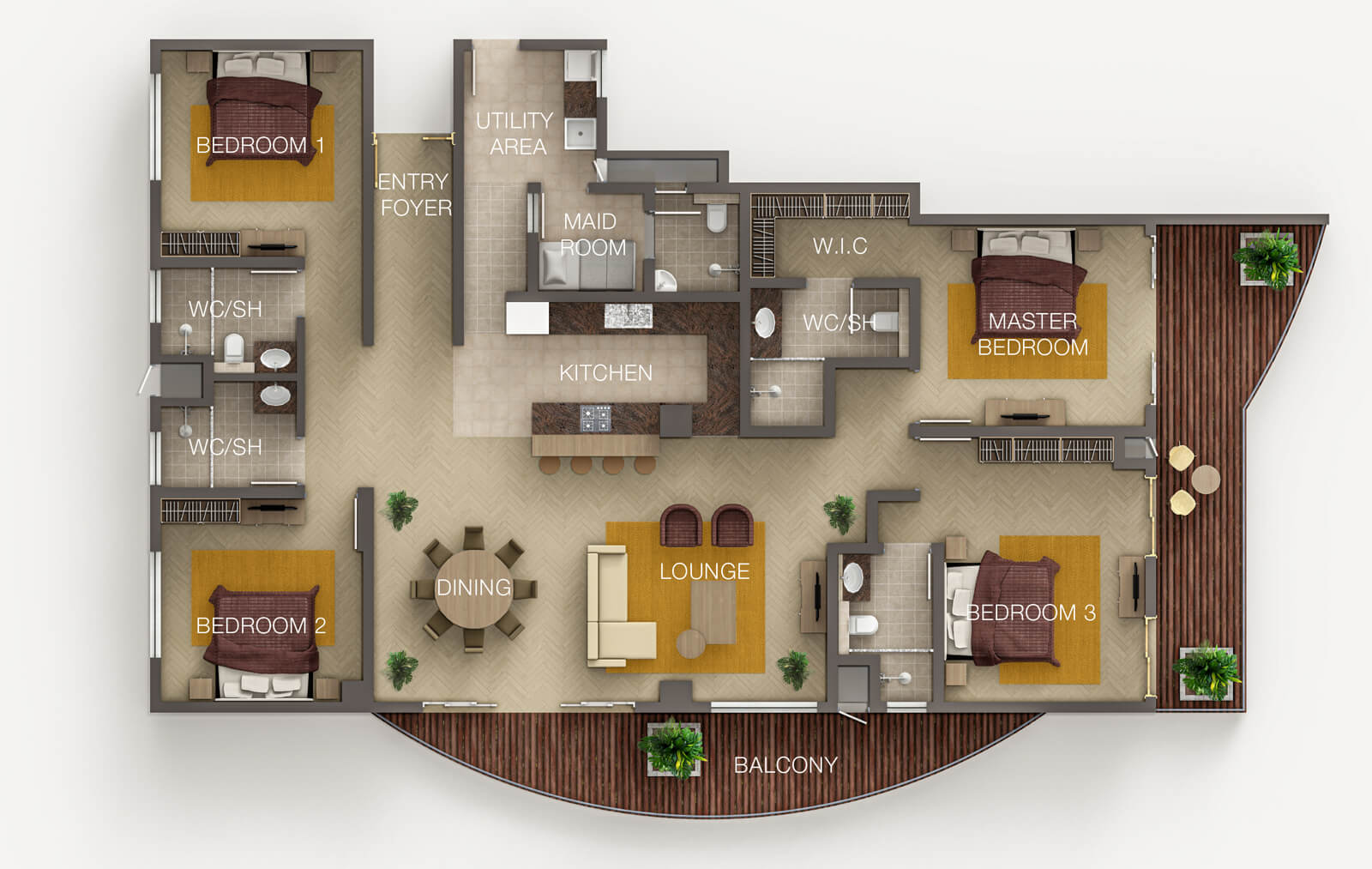 A Fully Furnished 4 Bedroom Apartment To Let